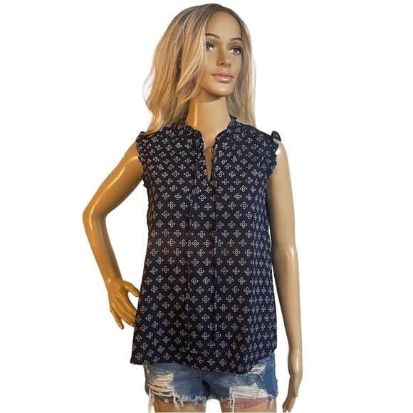 PAPERMOON Blue Floral Print Sleeveless Top - Picture 2 of 11